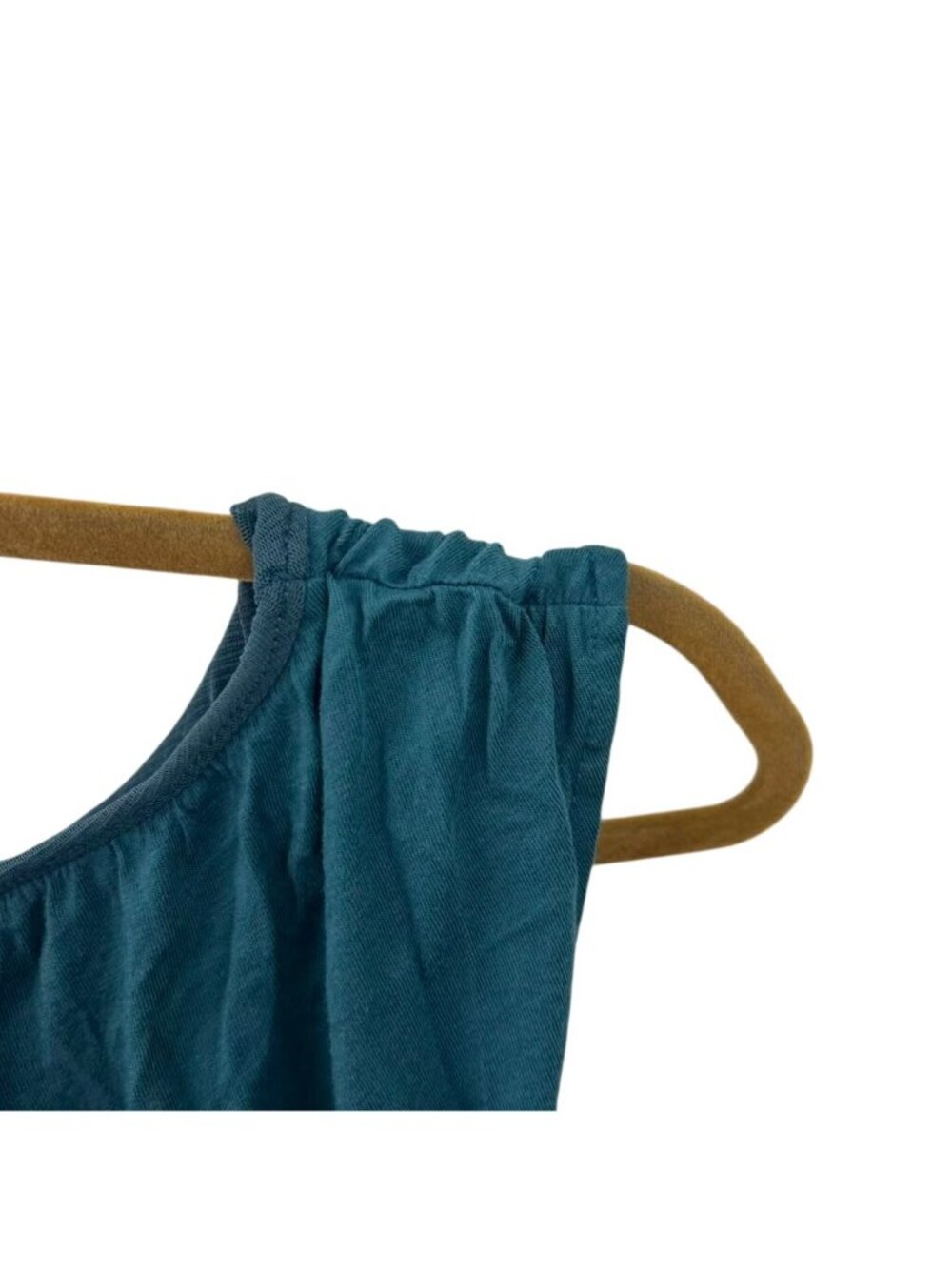 Garnet Hill Blouson Boatneck Knit Dress Women's Medium Teal Blue Organic Cotton - Picture 16 of 16